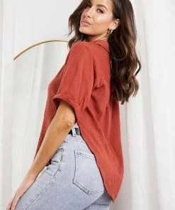 Desire CLOTHING Ramone Shirt - Rust 11 Desire CLOTHING Ramone Shirt - Rust