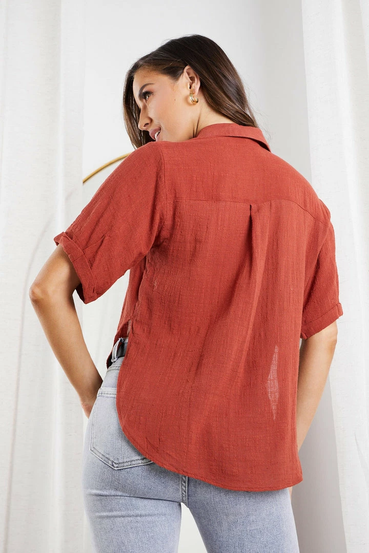 Desire CLOTHING Ramone Shirt - Rust 4 Desire CLOTHING Ramone Shirt - Rust