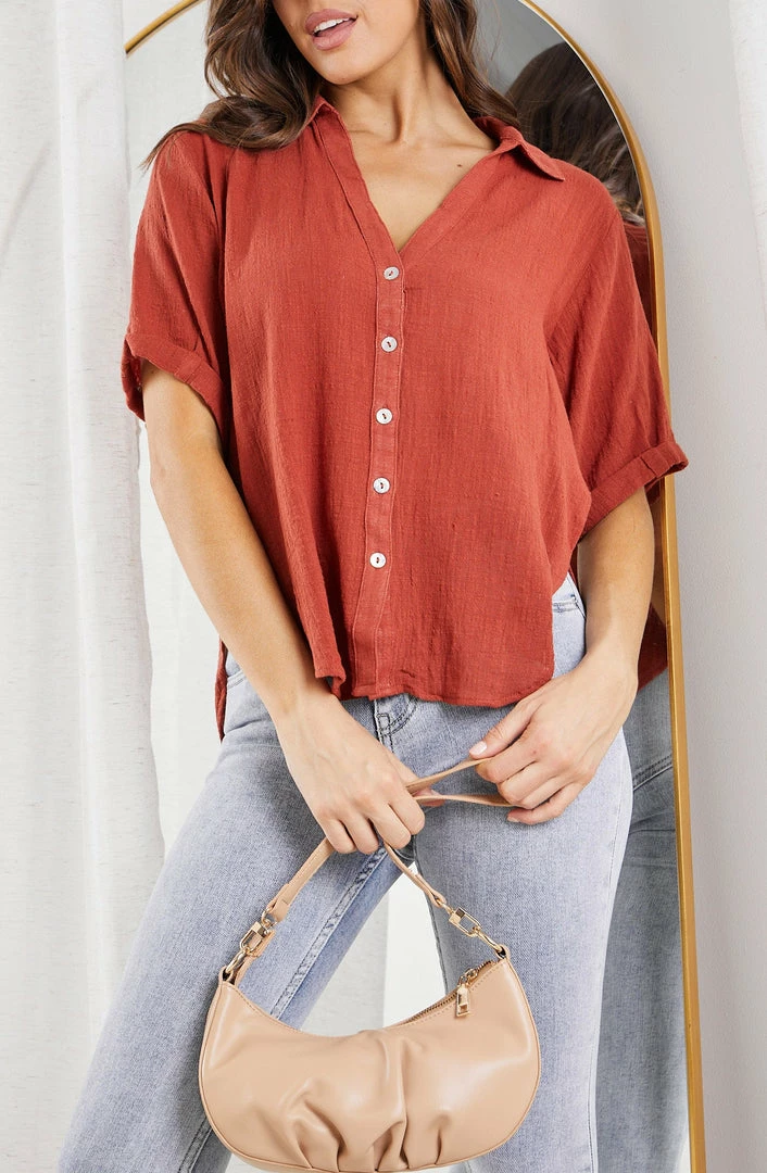 Desire CLOTHING Ramone Shirt - Rust 3 Desire CLOTHING Ramone Shirt - Rust