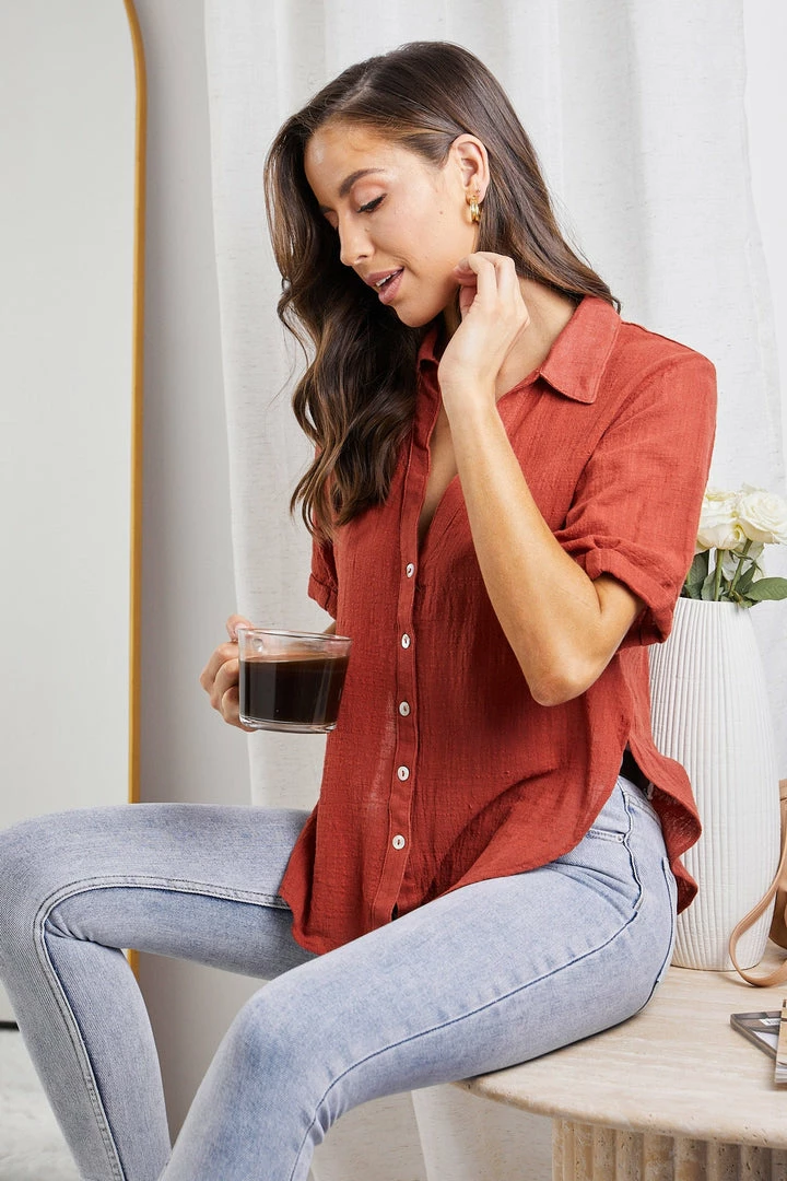 Desire CLOTHING Ramone Shirt - Rust 8 Desire CLOTHING Ramone Shirt - Rust