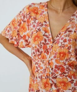 Rock Denim Ranchero Dress - Orange Floral