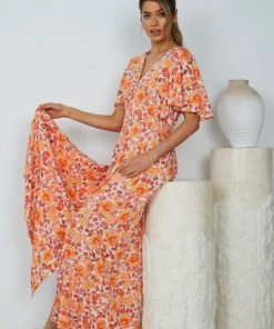 Rock Denim Ranchero Dress - Orange Floral