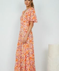 Rock Denim Ranchero Dress - Orange Floral