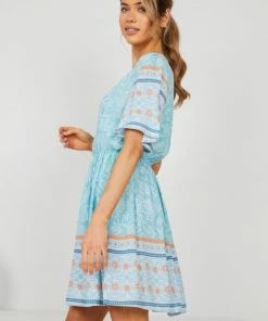 HQ Fashion Ricarda Dress - Blue Print DRESSES 12 HQ Fashion Ricarda Dress - Blue Print DRESSES