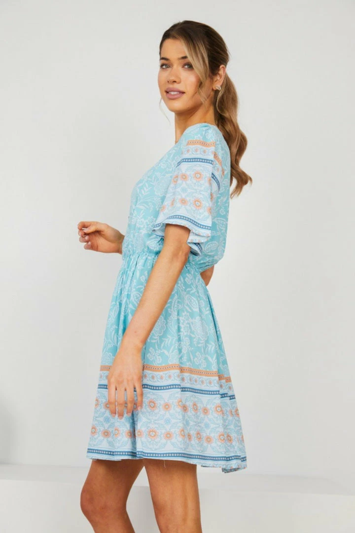HQ Fashion Ricarda Dress - Blue Print DRESSES 6 HQ Fashion Ricarda Dress - Blue Print DRESSES