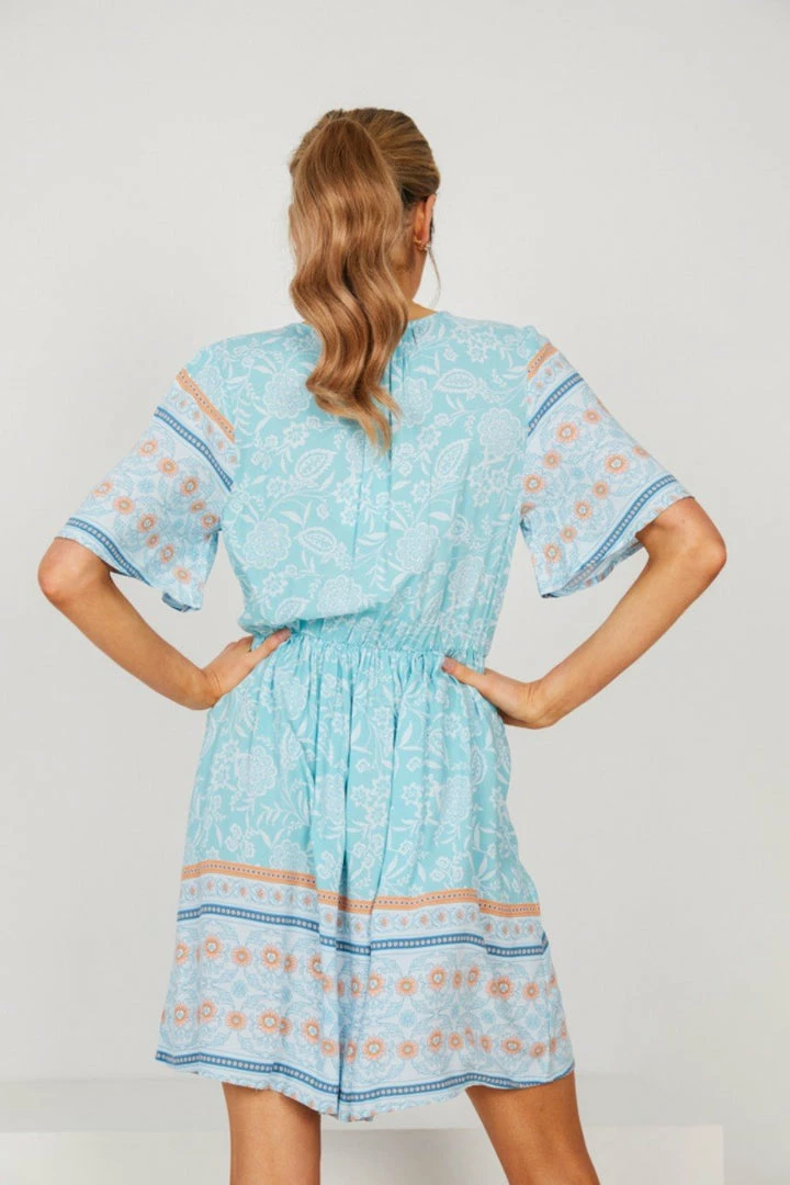 HQ Fashion Ricarda Dress - Blue Print DRESSES 5 HQ Fashion Ricarda Dress - Blue Print DRESSES