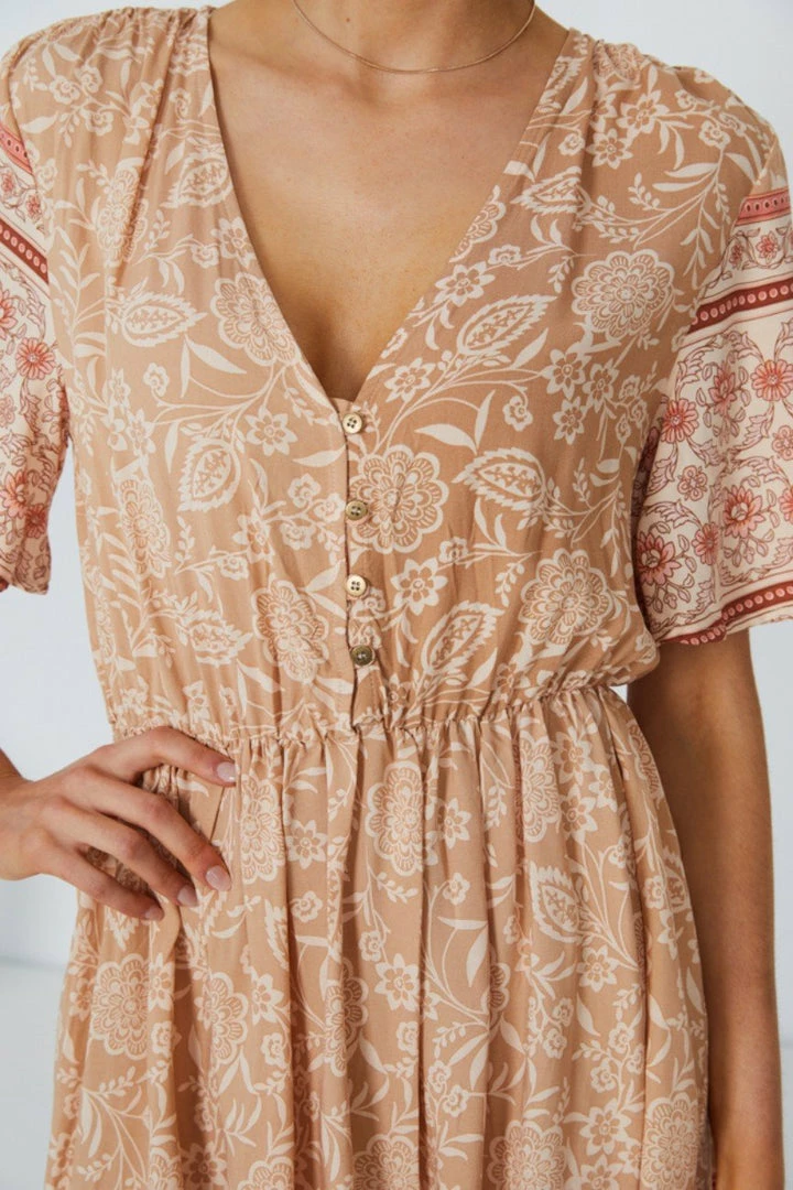 HQ Fashion DRESSES Ricarda Dress - Brown Print 9 HQ Fashion DRESSES Ricarda Dress - Brown Print