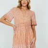 HQ Fashion DRESSES Ricarda Dress - Rust Print