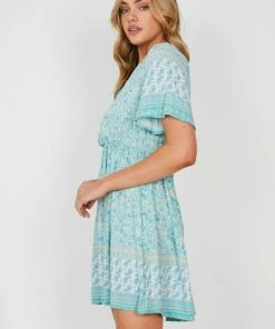 HQ Fashion Ricarda Dress - Sage Print DRESSES