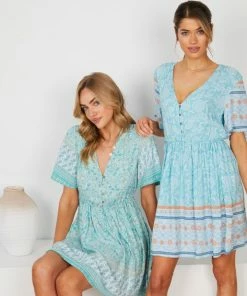 HQ Fashion Ricarda Dress - Sage Print DRESSES