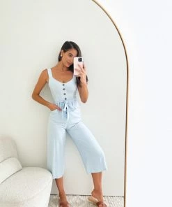 Desire Romola Jumpsuit - Sky Blue CLOTHING