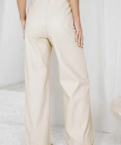Into Fashion Roniqua Pants - Beige CLOTHING