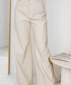 Into Fashion Roniqua Pants - Beige CLOTHING