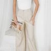 Into Fashion Roniqua Pants - Beige CLOTHING