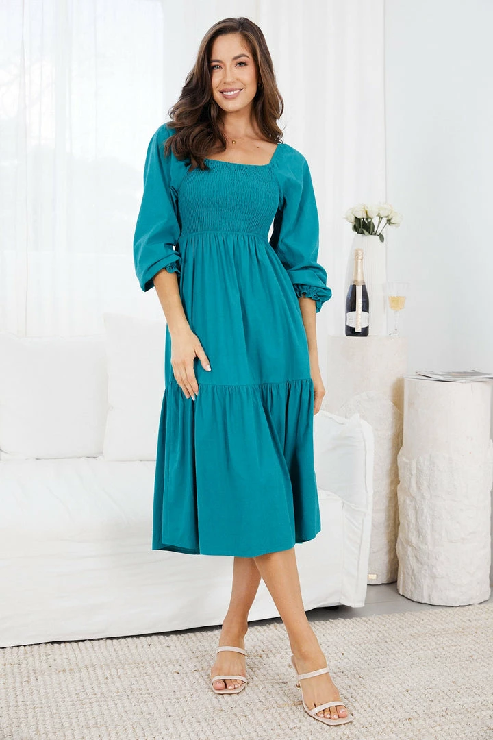 Desire Rosette Dress - Teal DRESSES 3 Desire Rosette Dress - Teal DRESSES