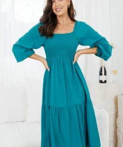Desire Rosette Dress - Teal DRESSES 13 Desire Rosette Dress - Teal DRESSES