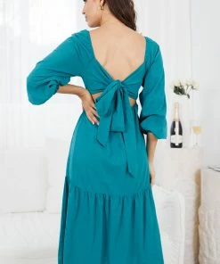 Desire Rosette Dress - Teal DRESSES