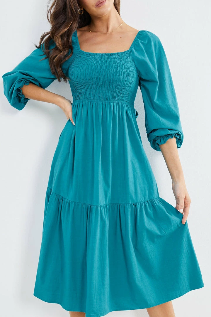 Desire Rosette Dress - Teal DRESSES 6 Desire Rosette Dress - Teal DRESSES