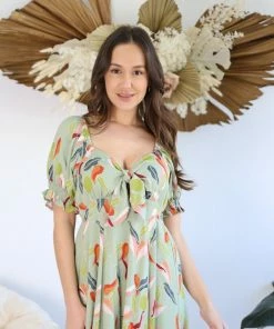 WeLove Fashion Danielle Dress - Green Print DRESSES