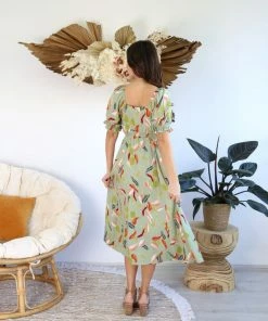 WeLove Fashion Danielle Dress - Green Print DRESSES