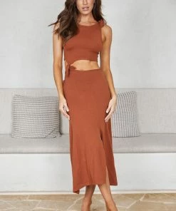 Desire Sabeeha Dress - Rust DRESSES