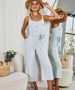 Style Box Saffara Jumpsuit - Ice Blue CLOTHING