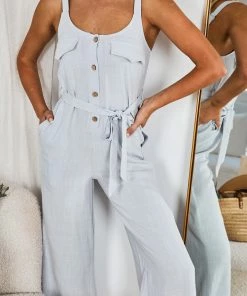 Style Box Saffara Jumpsuit - Ice Blue CLOTHING
