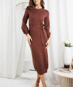 Dream House DRESSES Saltee Knit Dress - Rust