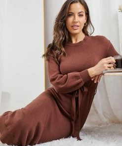 Dream House DRESSES Saltee Knit Dress - Rust