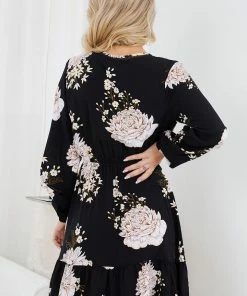 Miracle Fashion Sammine Dress - Black Floral