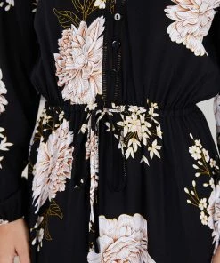 Miracle Fashion Sammine Dress - Black Floral