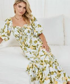 Rock Denim Samora Dress - White Print DRESSES 12 Rock Denim Samora Dress - White Print DRESSES