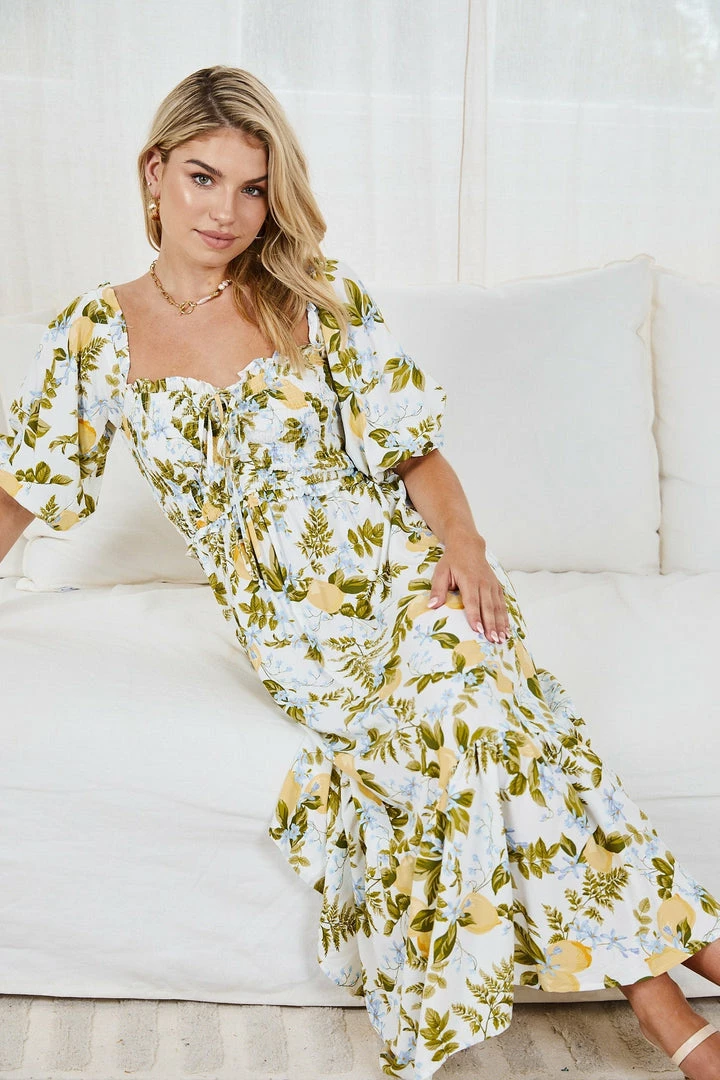 Rock Denim Samora Dress - White Print DRESSES 7 Rock Denim Samora Dress - White Print DRESSES