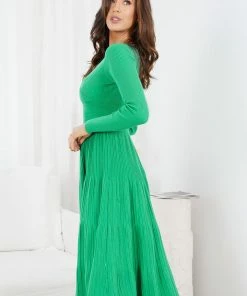 My Girl DRESSES Sandralee Long Sleeve Dress - Green