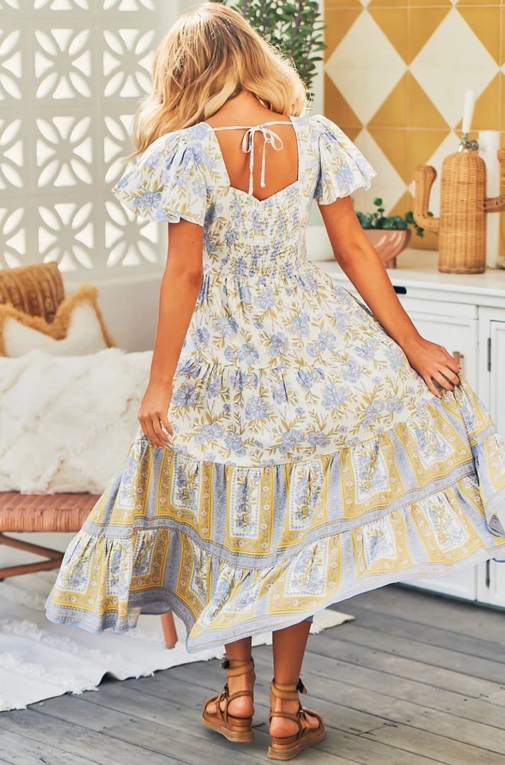 Jaase DRESSES Isabella Maxi Dress - White Print 4 Jaase DRESSES Isabella Maxi Dress - White Print