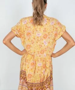 HQ Fashion Seara Dress - Mustard Print