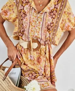 HQ Fashion Seara Dress - Mustard Print