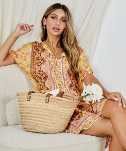 HQ Fashion Seara Dress - Mustard Print