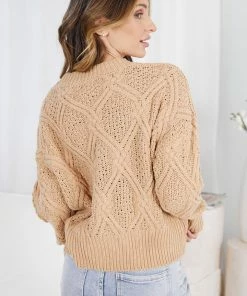 Pink Diamond CLOTHING Seleucia Knit - Camel