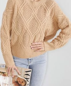Pink Diamond CLOTHING Seleucia Knit - Camel