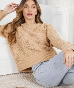 Pink Diamond CLOTHING Seleucia Knit - Camel