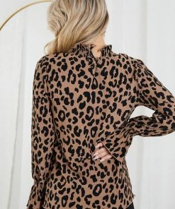 Miracle Fashion Sellia Top - Brown Print