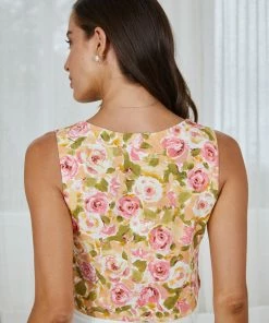 White Closet Selma Top - Multi Floral CLOTHING