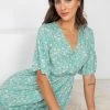 HQ Fashion Sena Dress - Green Print 1 HQ Fashion Sena Dress - Green Print