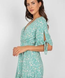 HQ Fashion Sena Dress - Green Print