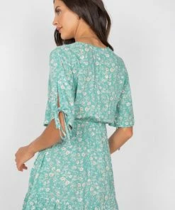 HQ Fashion Sena Dress - Green Print