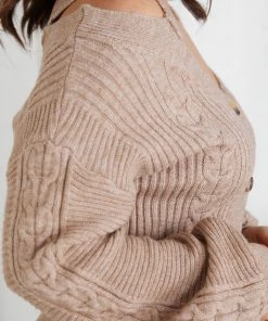 Pink Diamond CLOTHING Shantall Knit Top - Mocha