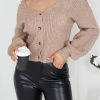 Pink Diamond CLOTHING Shantall Knit Top - Mocha
