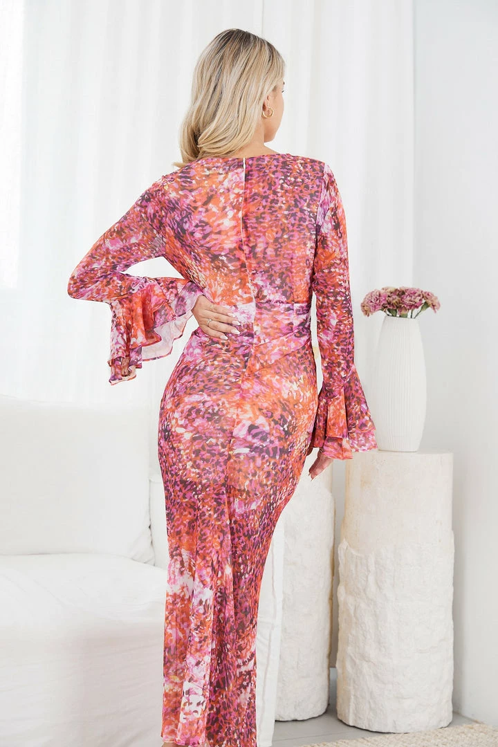 Wild Ginger Shilah Dress - Pink Print DRESSES 4 Wild Ginger Shilah Dress - Pink Print DRESSES