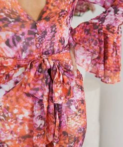 Wild Ginger Shilah Dress - Pink Print DRESSES 15 Wild Ginger Shilah Dress - Pink Print DRESSES